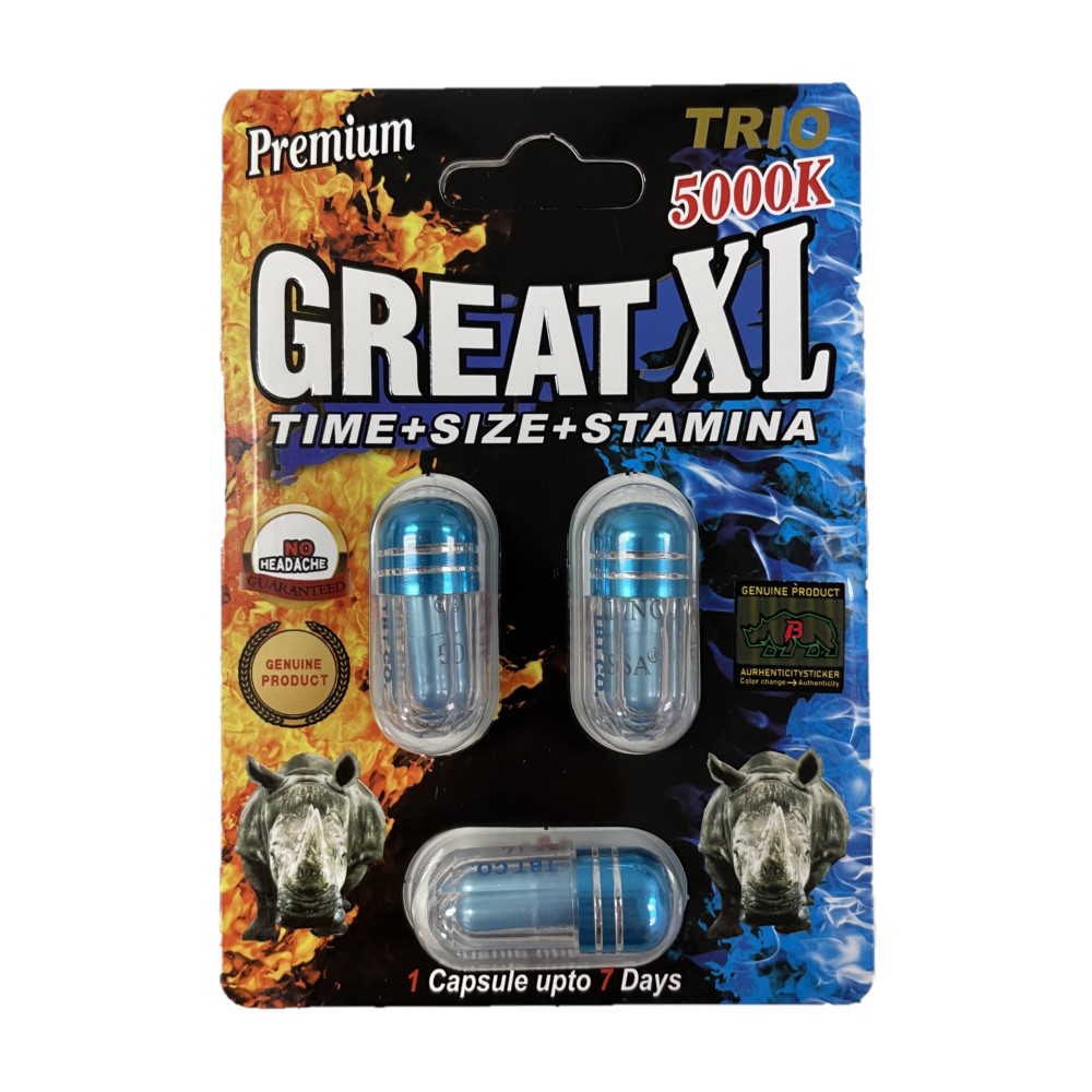 Rhino Great XL Trio 5000K 6 Pill Pack